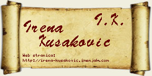 Irena Kušaković vizit kartica